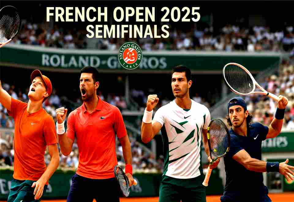 french open,sinner,djokovic,alcaraz,musetti,semis