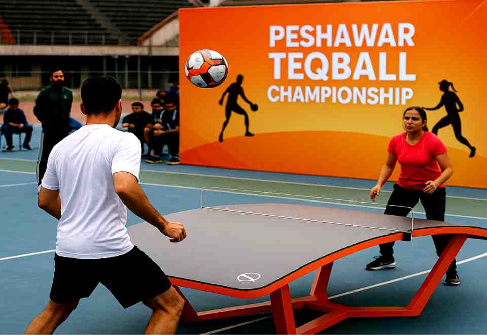 peshawar, teqball championship,ends,high note